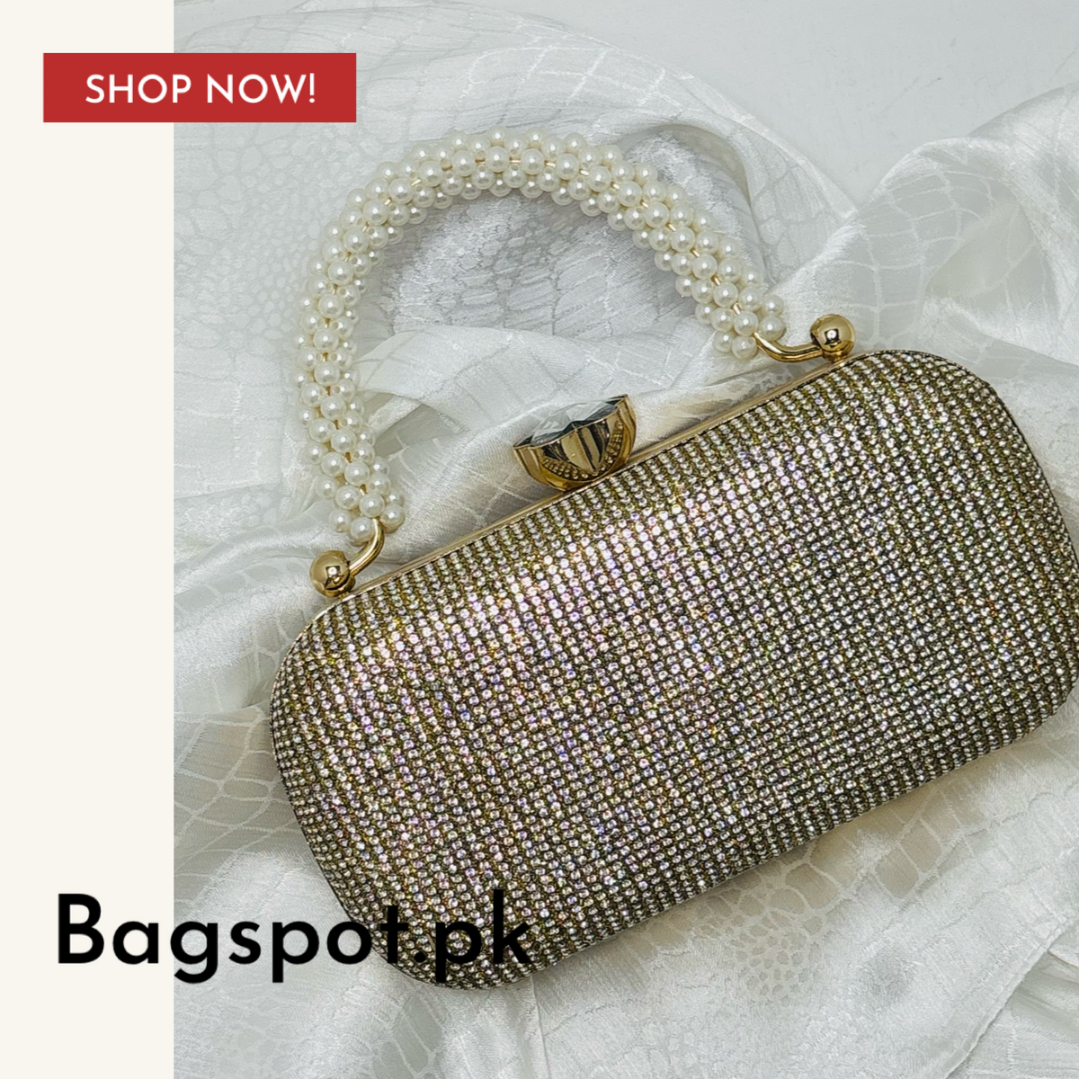 Pearl handle Clutch Purse