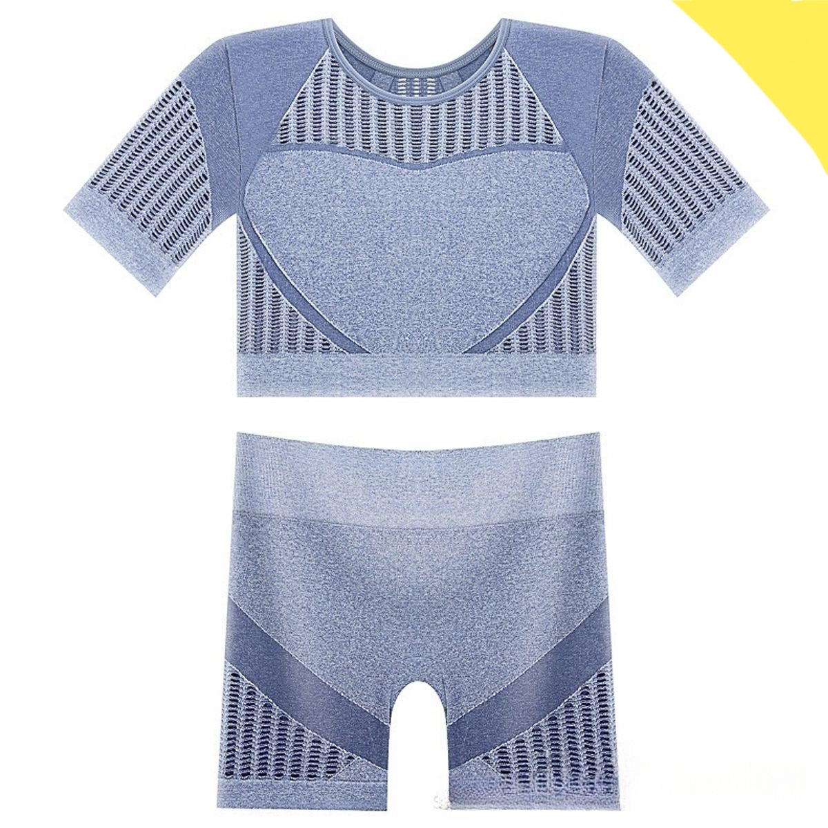 2 Piece Seamless Top And Shorts Set