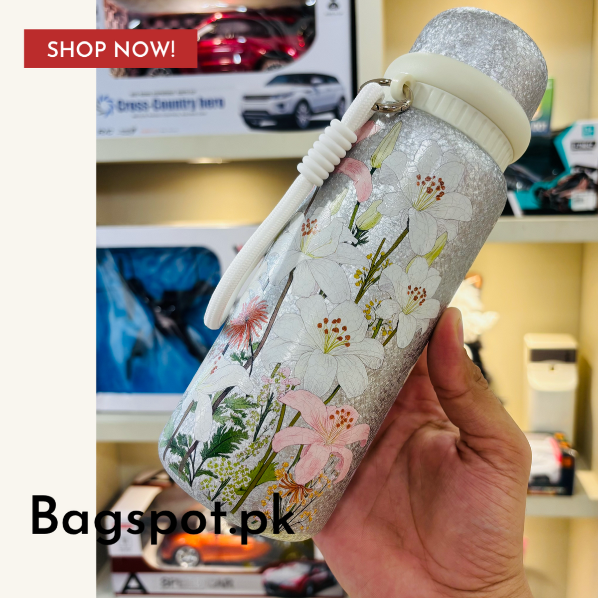 Floral Water Bottle