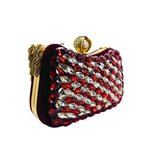 Wine Red Stone Clutch