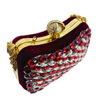 Wine Red Stone Clutch