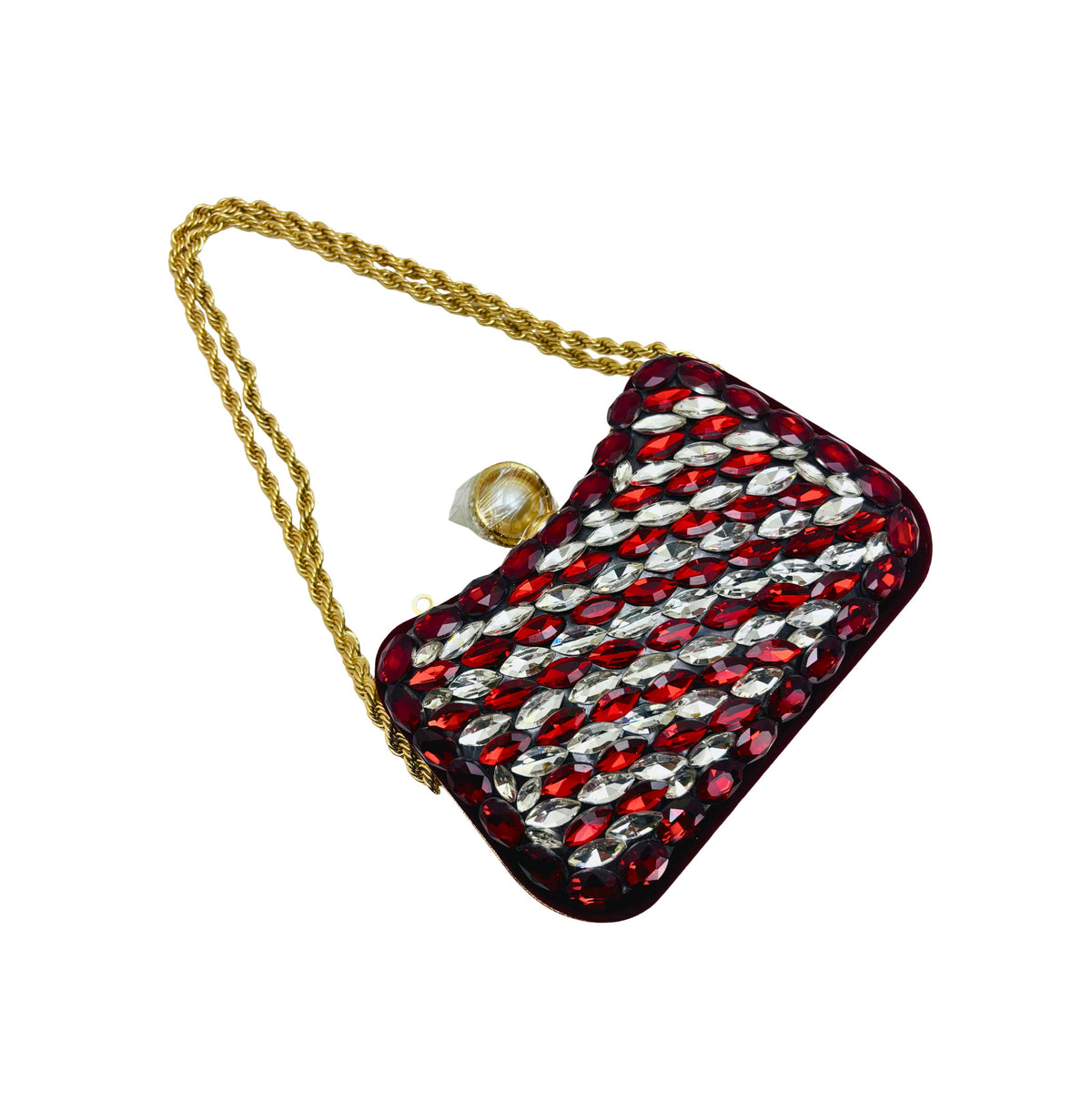 Wine Red Stone Clutch