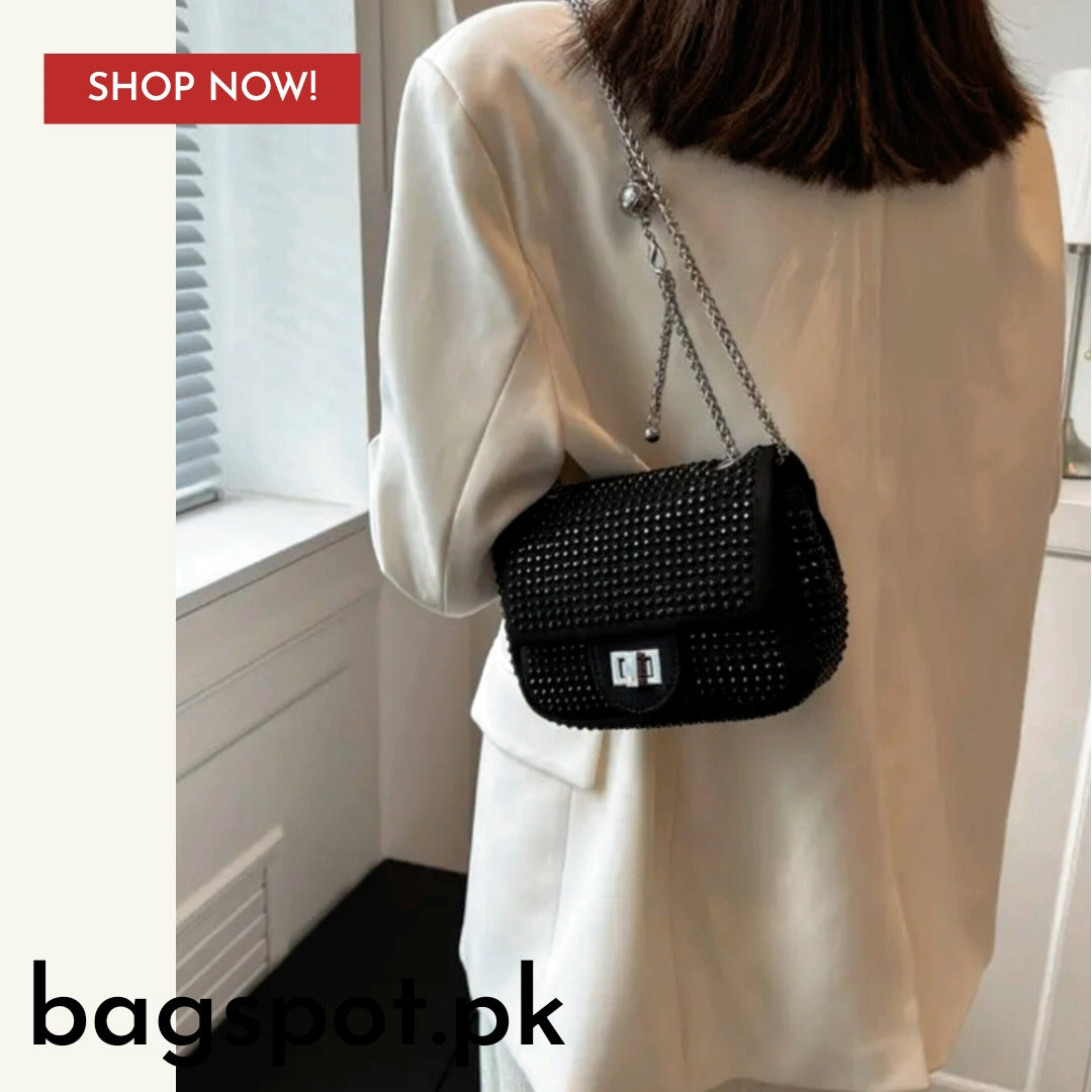 SHIMERDOUBLE CHAIN CROSSBODY BAG