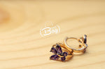 Purple stone earstud