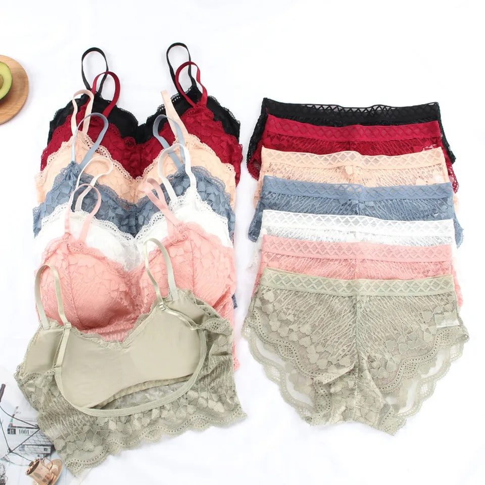 WOMEN LACE BRA PANTIE BRIEF SET