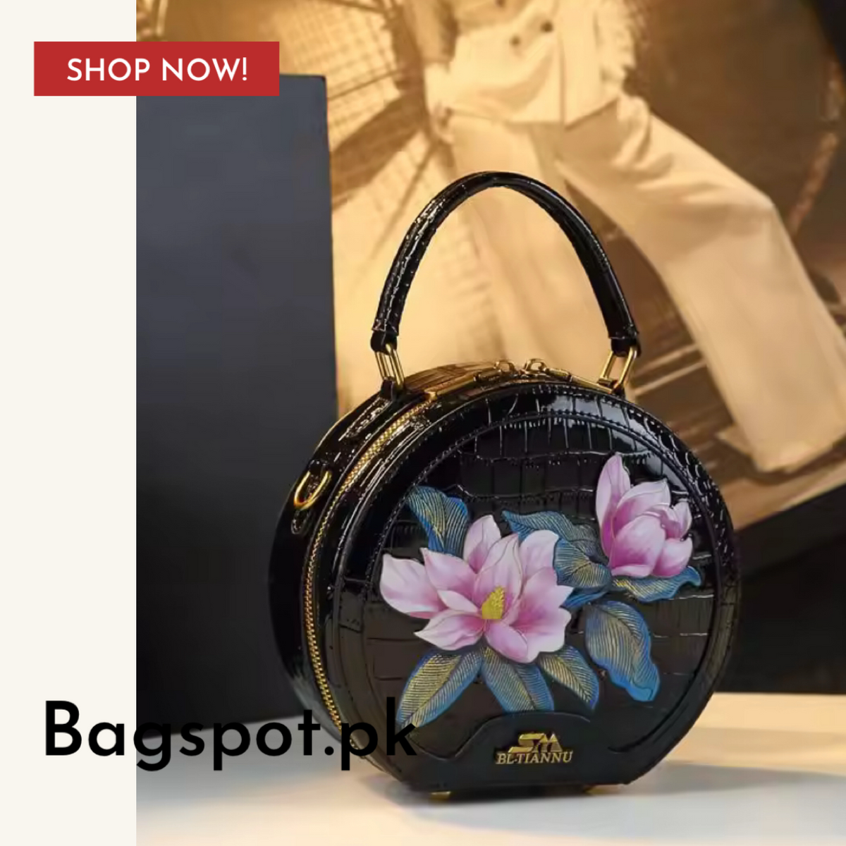 Round Floral Purse