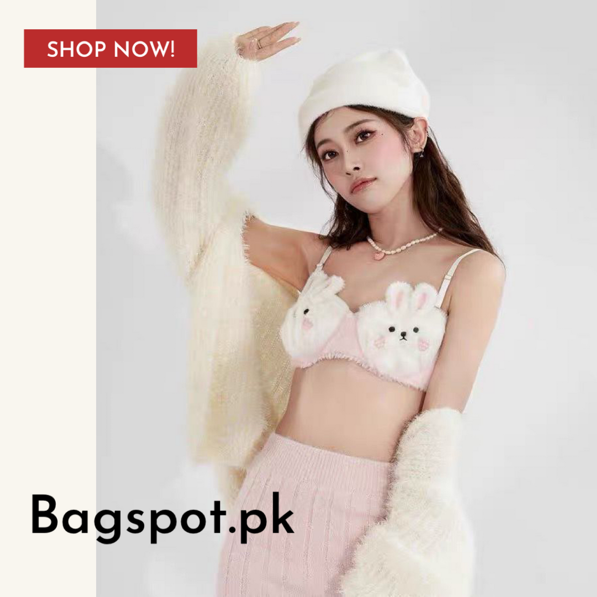Bunny Fluffy Bra Pantie Set