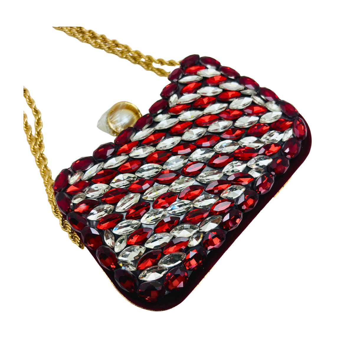 Wine Red Stone Clutch