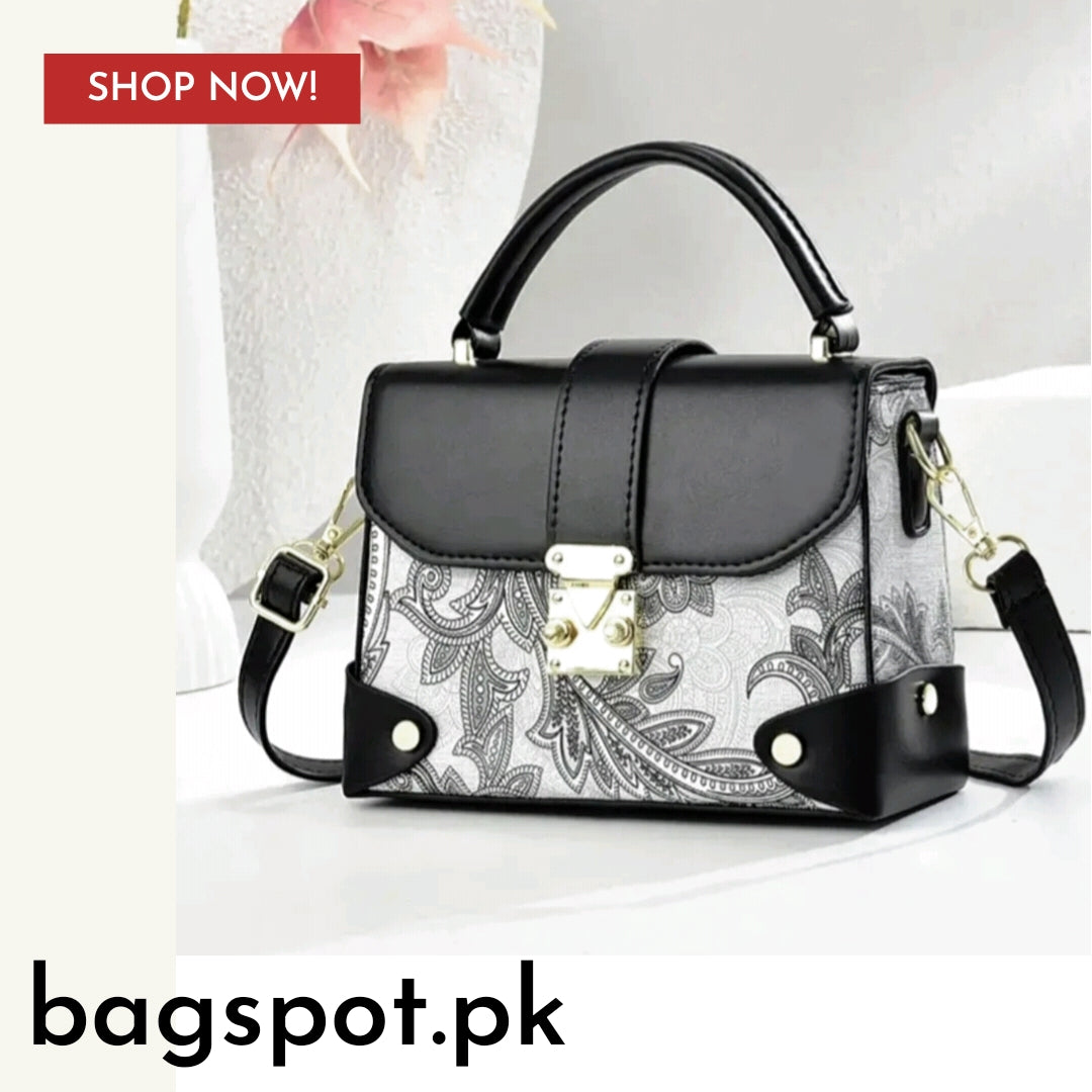 EMBROIDERED PATTERN BOX CROSSBODY