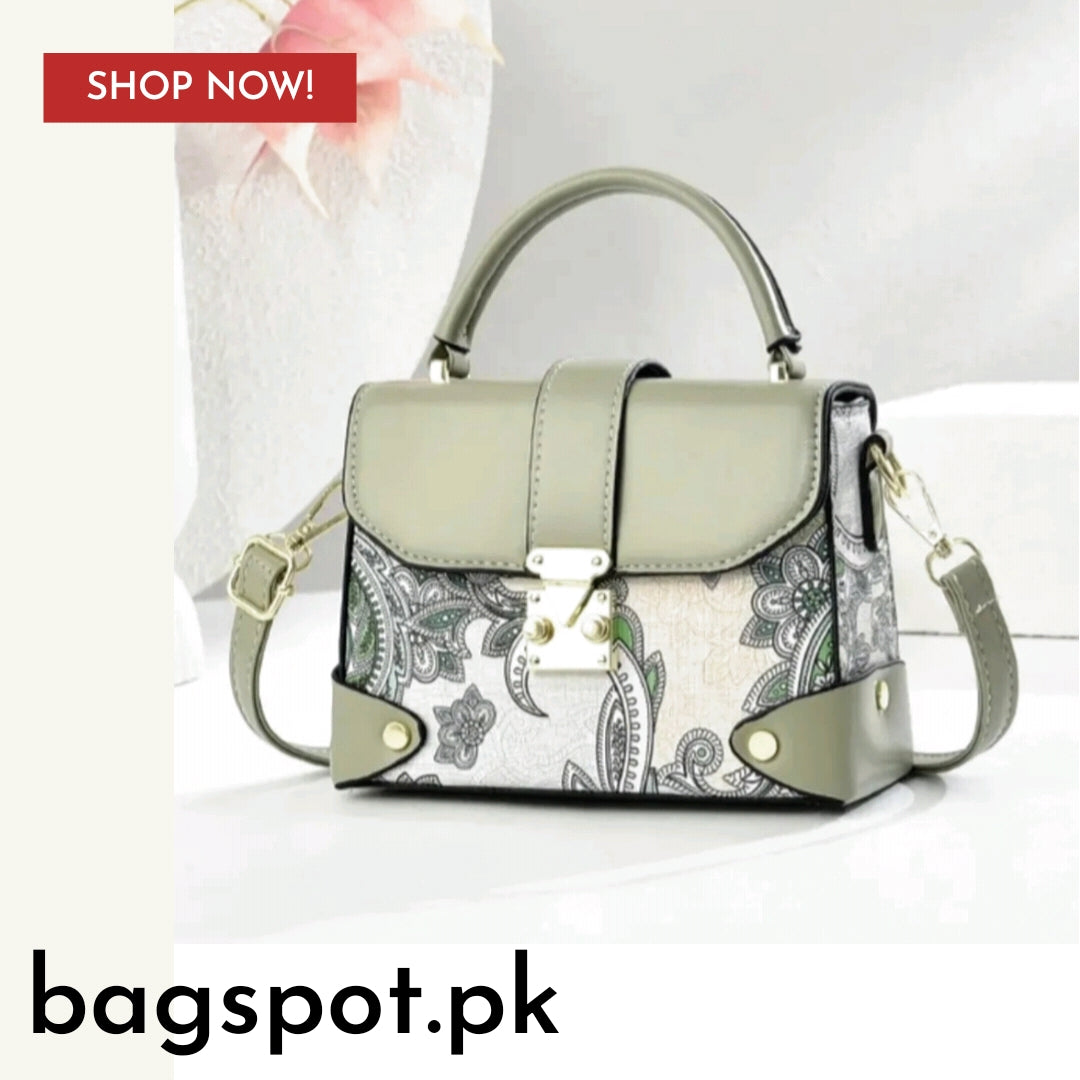 EMBROIDERED PATTERN BOX CROSSBODY