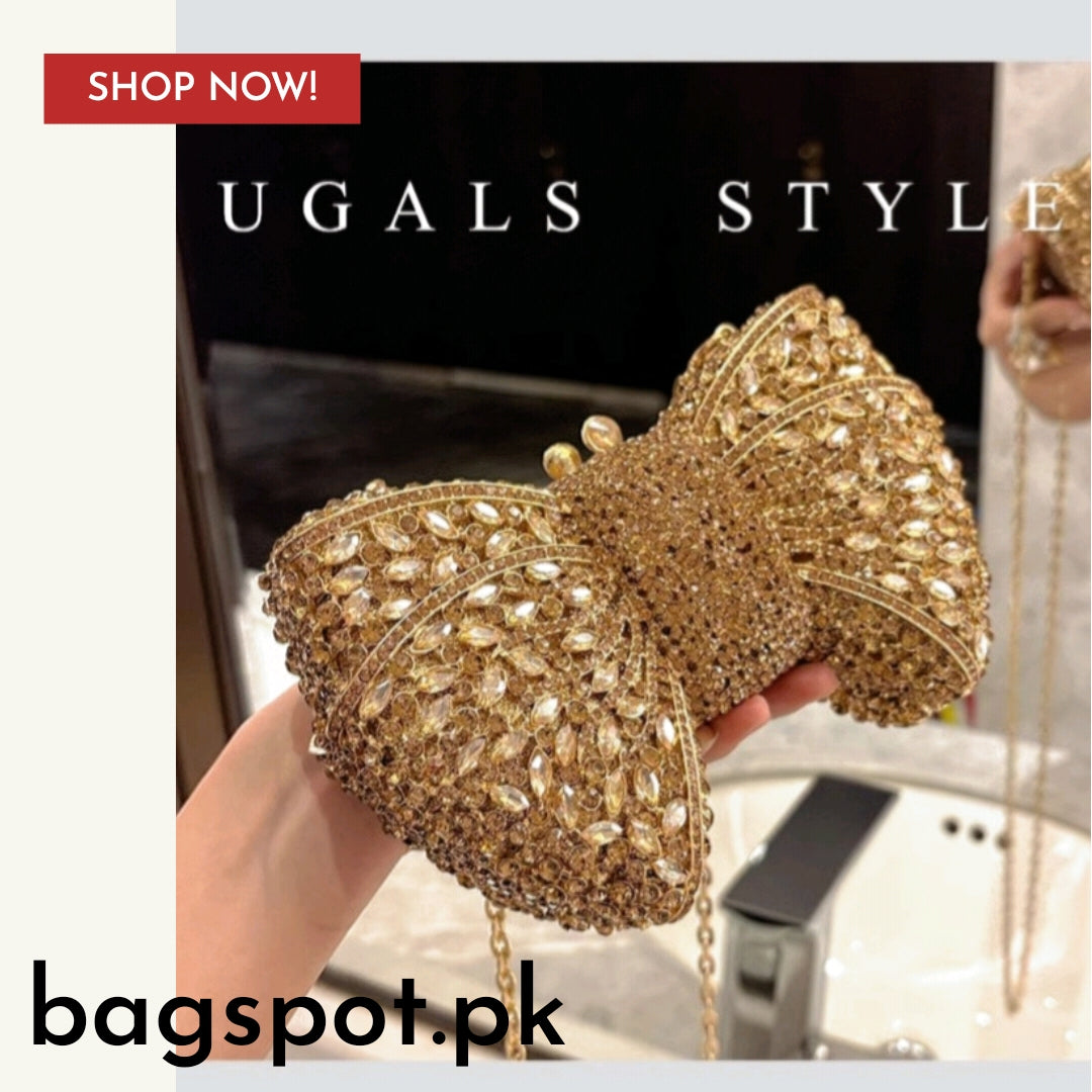 RHINE STONECRYSTAL BOW CLUTCH