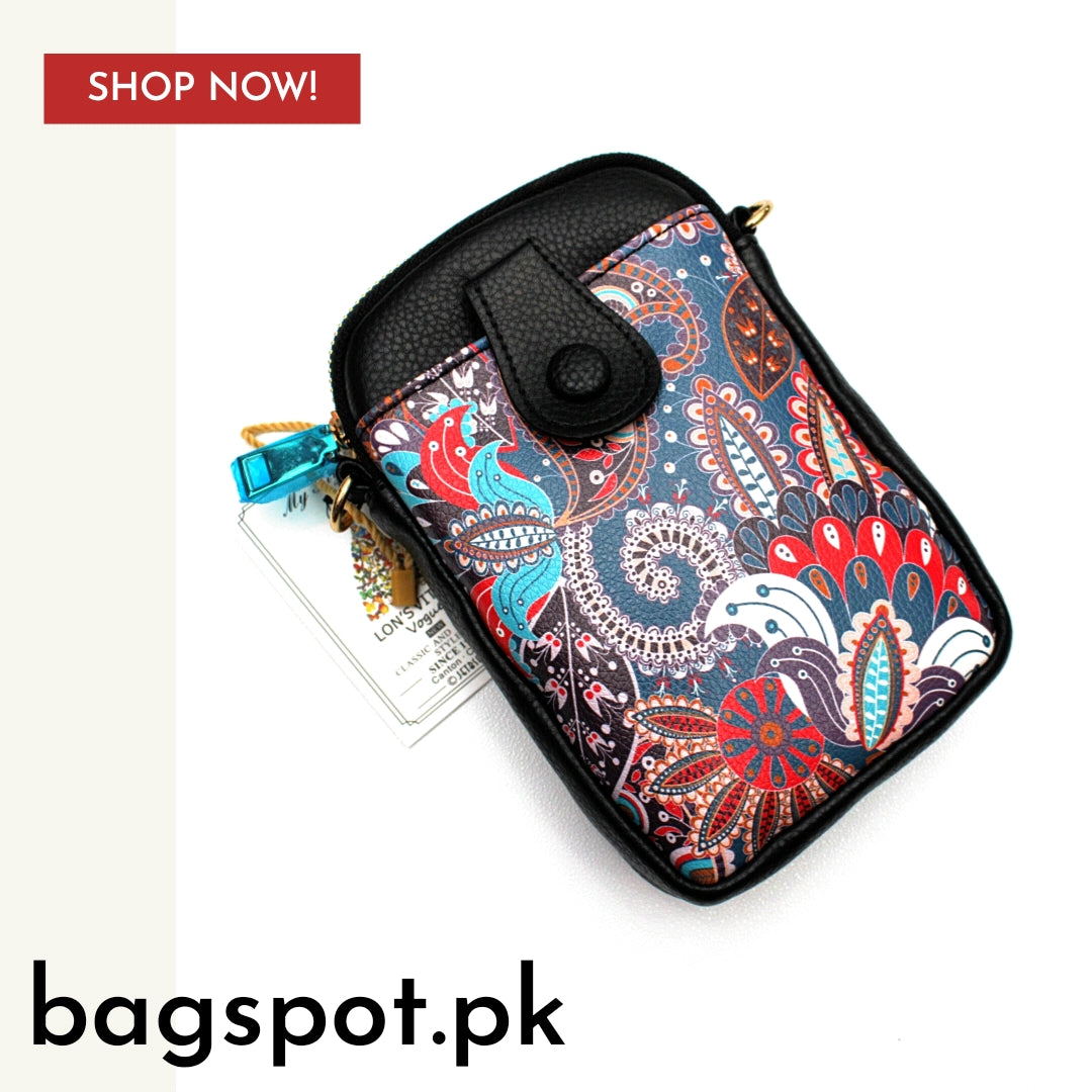 Printed mobile crossbody bag