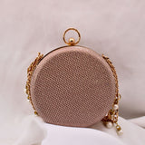 Round Rosegold Clutch