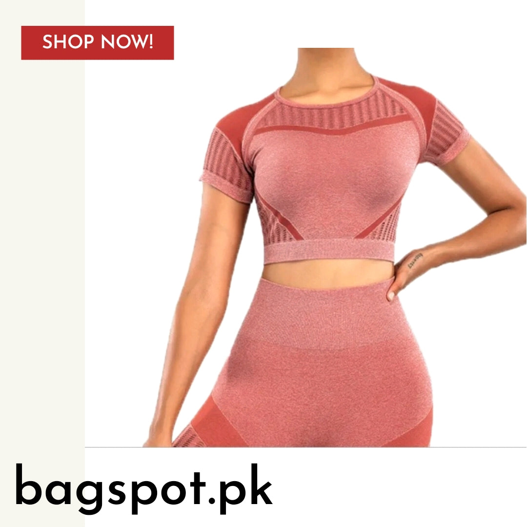 2 Piece Seamless Top And Shorts Set