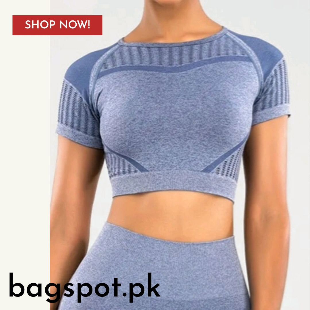 2 Piece Seamless Top And Shorts Set